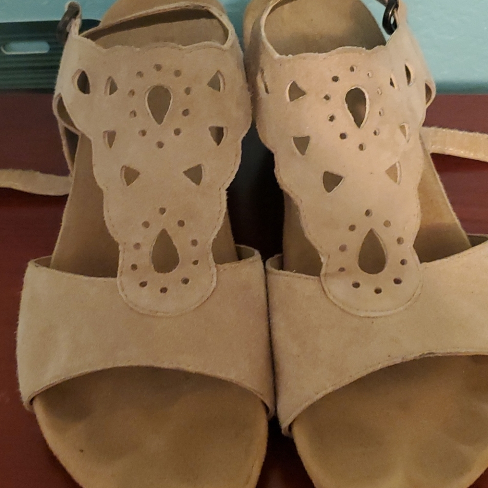 Beige suede shoes